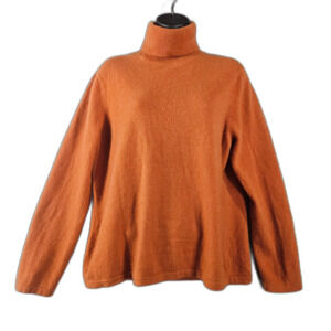 Esisto XL Cashmere Turtleneck Sweater Burnt Orange 2ply Weight German
